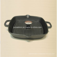 Preseaseond Cast Iron Grill Pan with Cover